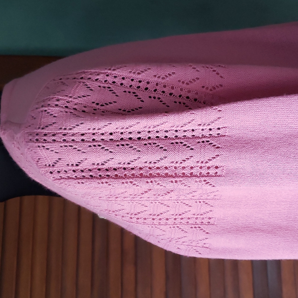 Nappa Valley 2 in One Long Sleeve Sweater Pink Blossom Petite Medium NWT - Picture 5 of 16